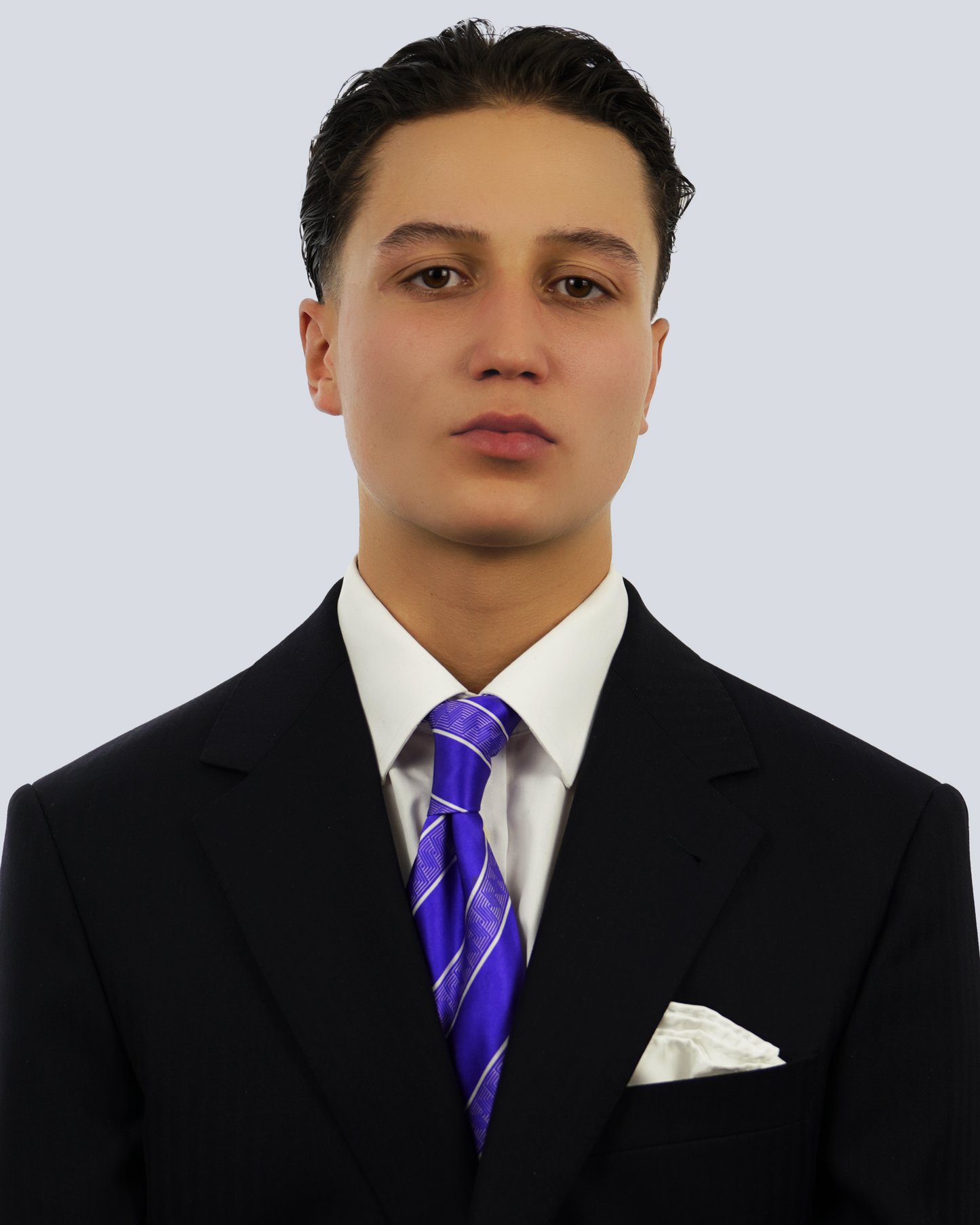 7-fold tie purple stripes