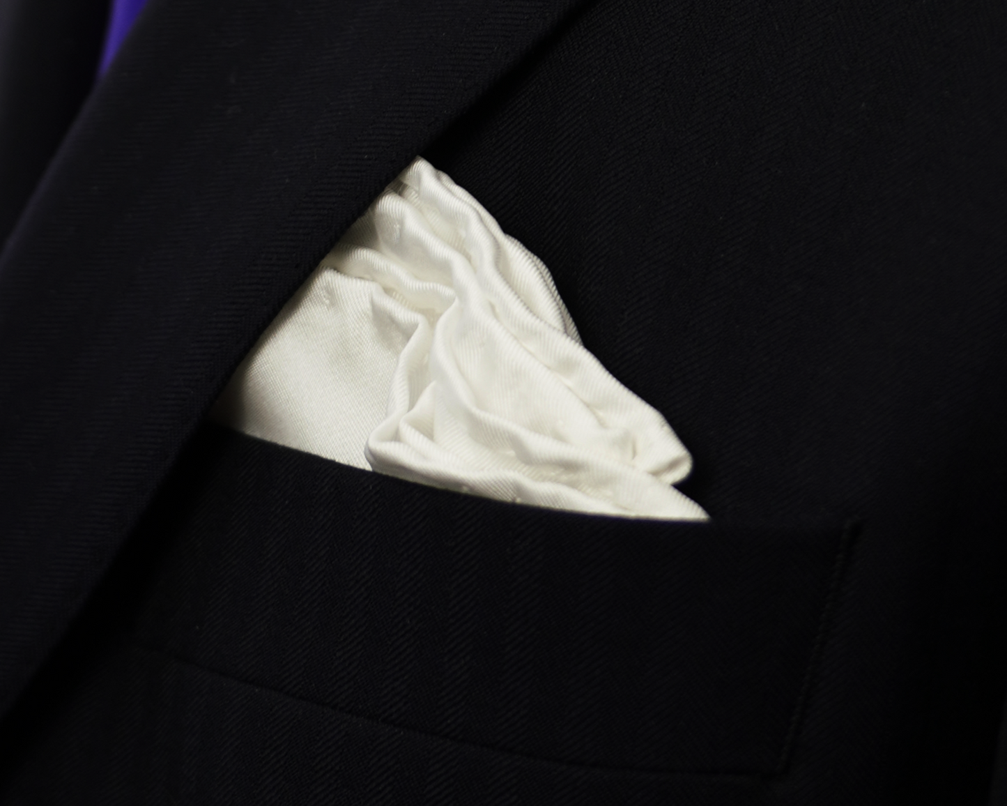 Silk pocket square with handrolled edges