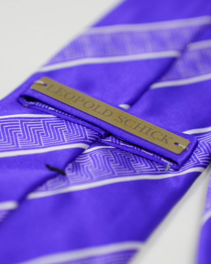 7-fold tie purple stripes