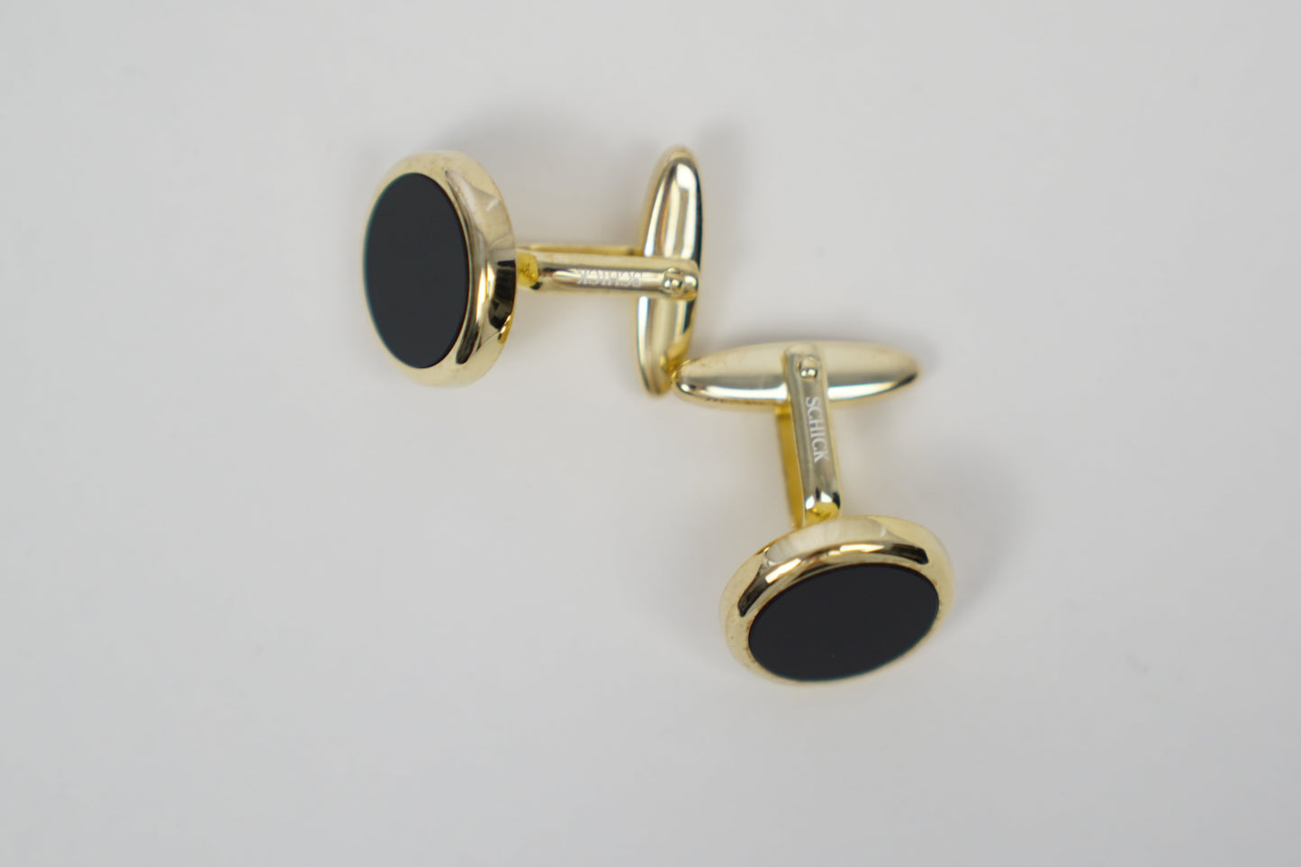 Gold-plated sterling silver cufflinks with onyx stone