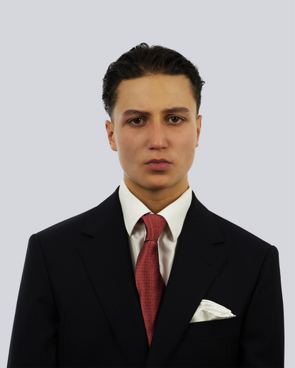 7-fold tie micropattern red