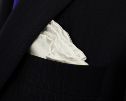 Silk pocket square with handrolled edges