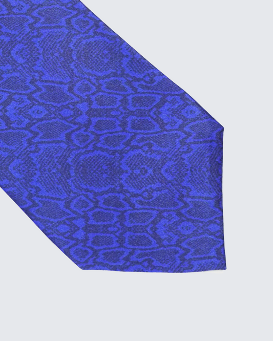 7-Fold tie phyton blue