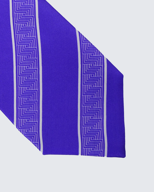 7-fold tie purple stripes