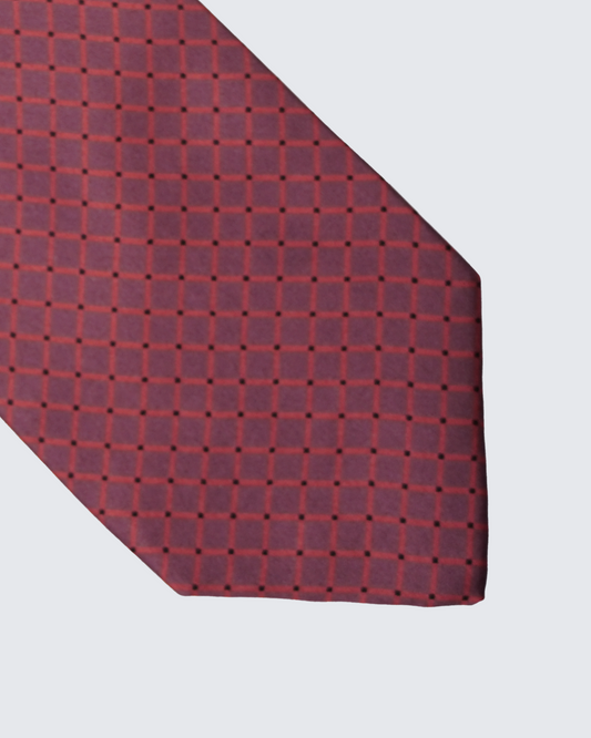 7-fold tie micropattern red